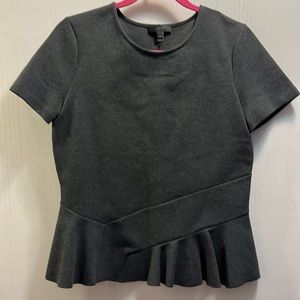 J. Crew  Dark Gray , short sleeve boxy dress top. Size S. Cotton blend.